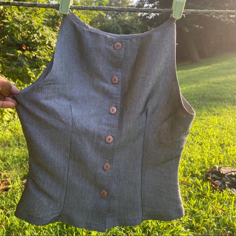 Vintage Silver Structured Top